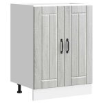 Vidaxl meuble de base de lavabo lucca sonoma gris bois ding�nierie meuble bas de cuisine meuble bas � ...