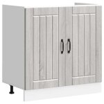 Vidaxl meuble de base de lavabo lucca sonoma gris bois d'ingnierie, meuble bas de cuisine, meuble bas ...