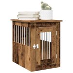 Vidaxl meuble de cage chien vieux bois 45x62x59 cm bois dingnierie chenil abri pour chien cage pour ...