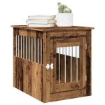 Vidaxl meuble de cage chiens vieux bois 55x75x65 cm bois ding�nierie chenil abri pour chien cage pour ...