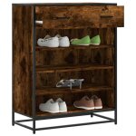 Vidaxl meuble  chaussures chne fum bois dingnierie et mtal 3300877