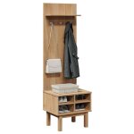 Vidaxl meuble dentre otta 50x40x160 cm bois massif de pin armoire dentre ensemble de vestiaire meuble ...