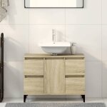 Vidaxl meuble dvier chne sonoma 80x33x60 cm bois dingnierie armoire d?vier de salle de bain unit ...