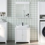 Vidaxl meubles de salle de bain 2 pcs berg blanc bois de pin massif 3206492