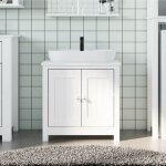 Vidaxl meuble de salle de bain berg blanc 60x34x59 cm bois pin massif 358552