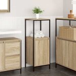 Vidaxl meuble de salle de bain avec �tag�res ch�ne sonoma 36x35x95 cm armoire de rangement de salle de ...