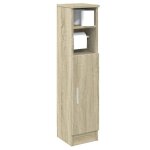 Vidaxl meuble de salle de bain avec porte - rouleau ch�ne sonoma meuble de rangement de salle de bain ...