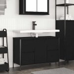 Vidaxl meuble sous - vasque avec tiroirs chne noir 90x345x60 cm meuble vasque de salle de bain meuble ...