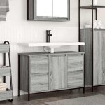 Vidaxl meuble sous - vasque avec tiroirs sonoma gris 90x345x60cm meuble vasque de salle de bain meuble ... Vidaxl meuble sous - vasque avec tiroirs sonoma gris 90x345x60cm meuble vasque de salle de bain meuble ...