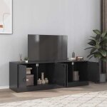 Vidaxl meubles tv 2 pcs noir 67x39x44 cm acier banc tv meuble tl meuble multimdia buffet tv meuble ...