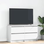 Vidaxl meuble tv blanc 100x35x54 cm bois ding�nierie banc tv meuble hifi centre de divertissement buffet ...