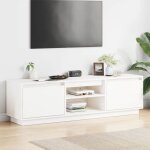 Vidaxl meuble tv blanc 140x35x40 cm bois de pin massif 840413