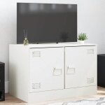 Vidaxl meuble tv blanc 67x39x44 cm acier banc tv meuble tl meuble multimdia buffet tv meuble hifi ...