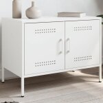 Vidaxl meuble tv blanc 68x39x505 cm acier support tv buffet tv meuble multimdia banc tv armoire hifi ...