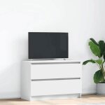 Vidaxl meuble tv blanc 80x35x54 cm bois ding�nierie banc tv meuble hifi centre de divertissement buffet ...