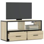 Vidaxl meuble tv chêne sonoma 80x31x395 cm bois dingénierie et métal support tv armoire média console ... Vidaxl meuble tv chêne sonoma 80x31x395 cm bois dingénierie et métal support tv armoire média console ...