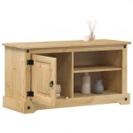 Vidaxl meuble tv corona 100x40x52 cm bois de pin massif support tv meuble tl meuble multimdia buffet ...