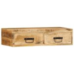 Vidaxl meuble tv mural 80x30x19 cm bois massif de manguier brut meuble mdia meuble latral centre de ...