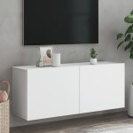 Vidaxl meuble tv mural blanc 100x30x41 cm 836966