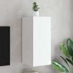 Vidaxl meuble tv mural avec lumires led armoire de tlvision suspendue avec rangement meuble tl flottant ...