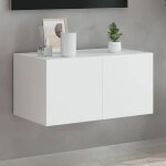 Vidaxl meuble tv mural avec lumires led armoire de tlvision suspendue avec rangement meuble tl flottant ...
