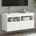 Vidaxl meuble tv mural avec lumires led armoire de tlvision suspendue avec rangement meuble tl flottant ...