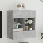 Vidaxl meuble tv avec lumires led armoire de tlvision murale avec tagres meuble tl suspendu salon ...