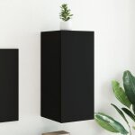 Vidaxl meuble tv mural avec lumires led armoire de tlvision suspendue avec rangement meuble tl flottant ...