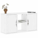 Vidaxl meuble tv odda blanc 79x24x405 cm bois massif pin support tv buffet tv meuble multim�dia banc ...