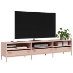 Vidaxl meuble tv rose 202x39x435 cm acier lamin  froid support tv buffet tv armoire hifi banc tv armoire ...