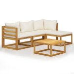 Vidaxl mobilier de jardin 5 pcs avec coussins salon de jardin mobilier de terrasse meuble dext�rieur ...