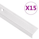 Vidaxl nez de marche forme en l 15 pcs aluminium 100 cm argent marches descalier bords descalier profils ...