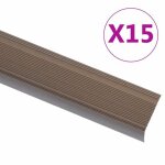 Vidaxl nez de marche forme en l 15 pcs aluminium 100 cm marron marches descalier bords descalier profils ...