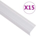Vidaxl nez de marche forme en l 15 pcs aluminium 90 cm argent marches descalier bords descalier profils ...
