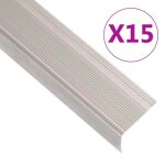 Vidaxl nez de marche forme en l 15 pcs aluminium 90 cm champagne marches descalier bords descalier profils ...