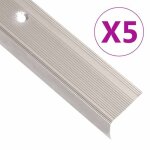 Vidaxl nez de marche forme en l 5 pcs aluminium 100 cm champagne marches descalier bords descalier profils ...