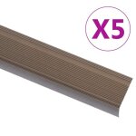 Vidaxl nez de marche forme en l 5 pcs aluminium 100 cm marron marches descalier bords descalier profils ...