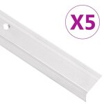Vidaxl nez de marche forme en l 5 pcs aluminium 90 cm argent marches descalier bords descalier profils ...