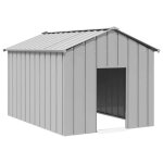 Vidaxl niche pour chien avec toit noir 113x153x101 cm acier galvanis� cage de chien abri pour chien cage ...