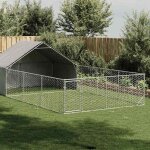 Vidaxl niche dext�rieur pour chien enclos 7x3x19 m acier galvanis� cage de chien dext�rieur grande cage ...