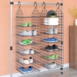 Vidaxl organisateur de garde - robe suspendu avec 7 tagres 2 pcs organisateur de penderie suspendu ...