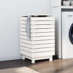 Vidaxl panier  linge blanc 44x44x76 cm bois massif de pin 832322