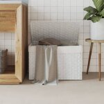 Vidaxl panier � linge avec couvercle blanc 555x35x34cm r�sine tress�e 372053