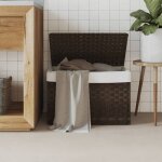 Vidaxl panier à linge avec couvercle marron foncé résine tressée 372050 Vidaxl panier à linge avec couvercle marron foncé résine tressée 372050