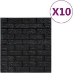 Vidaxl papier peint 3d autoadhésif briques 10 pcs noir Vidaxl papier peint 3d autoadhésif briques 10 pcs noir