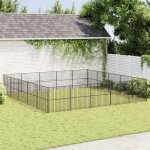 Vidaxl parc pour chien 20 panneaux cage pour chien avec porte enclos pour chiens maison pour animaux ...