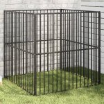 Vidaxl parc pour chien 4 panneaux cage pour chien avec porte enclos pour chiens maison pour animaux de ...
