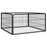 Vidaxl parc pour chien 4 panneaux noir 100x50cm acier enduit de poudre 171794