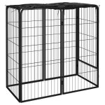 Vidaxl parc pour chien 6 panneaux noir 50x100cm acier enduit de poudre 171792