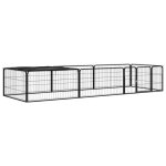 Vidaxl parc pour chien 8 panneaux noir 100x50cm acier enduit de poudre 3115976